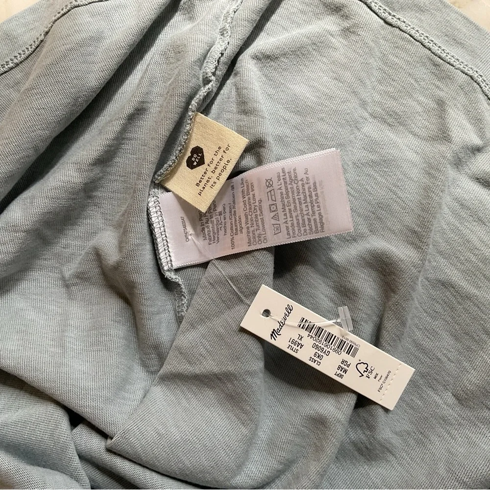 NWT Madewell All Day Casual Short Sleeve Crewneck Tee Shirt Sz XL Dye Flaw